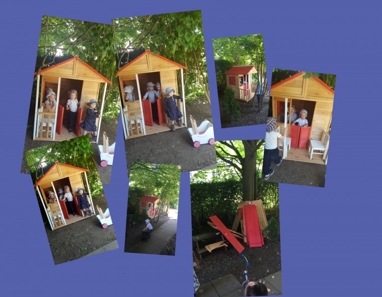 Unser Neues Bauhaus im Wald ist endlich aufgebaut, die Kinder haben grosse Freude