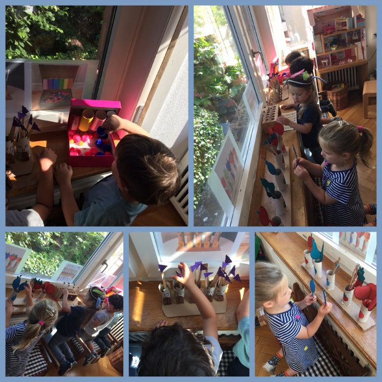 Kaum aufgebaut, die Kinder finden das Spielfenster spannend und wollen gleich alle zusammen Ihre erste versuche tätigen, Idee geglückt, warten wir auf die nächsten